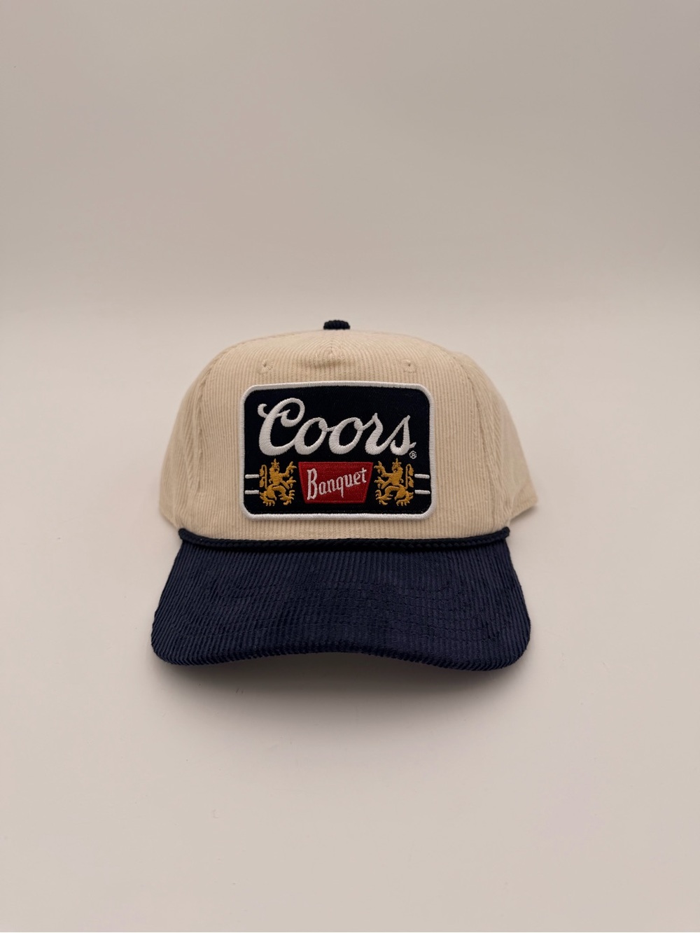 Two-Tone Men's Corduroy Cap - Cream & Navy Coors banquet hat